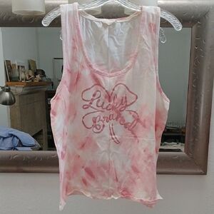 Lucky Brand Pink Tie-Dye Tank Top
